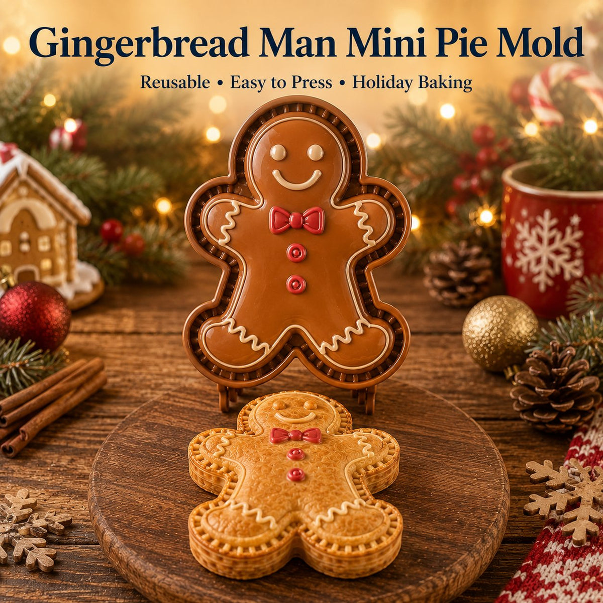 Christmas Mini Pie Molds — 9 Festive Designs - Approx. 2.36 × 2.36 inches (6 × 6 cm)