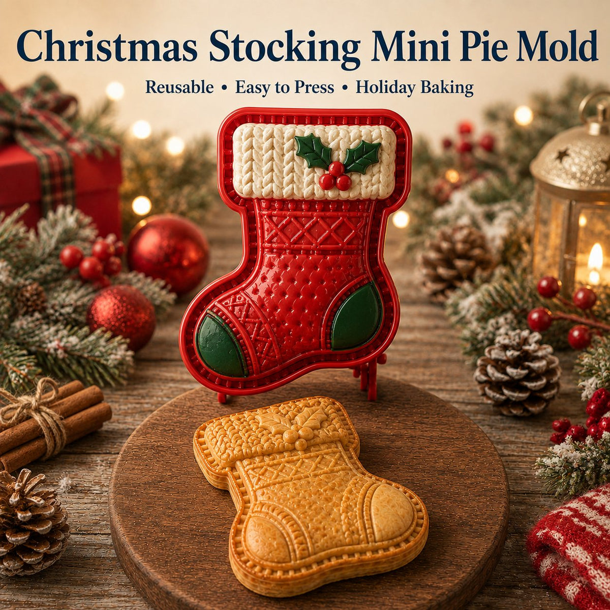 Christmas Mini Pie Molds — 9 Festive Designs - Approx. 2.36 × 2.36 inches (6 × 6 cm)