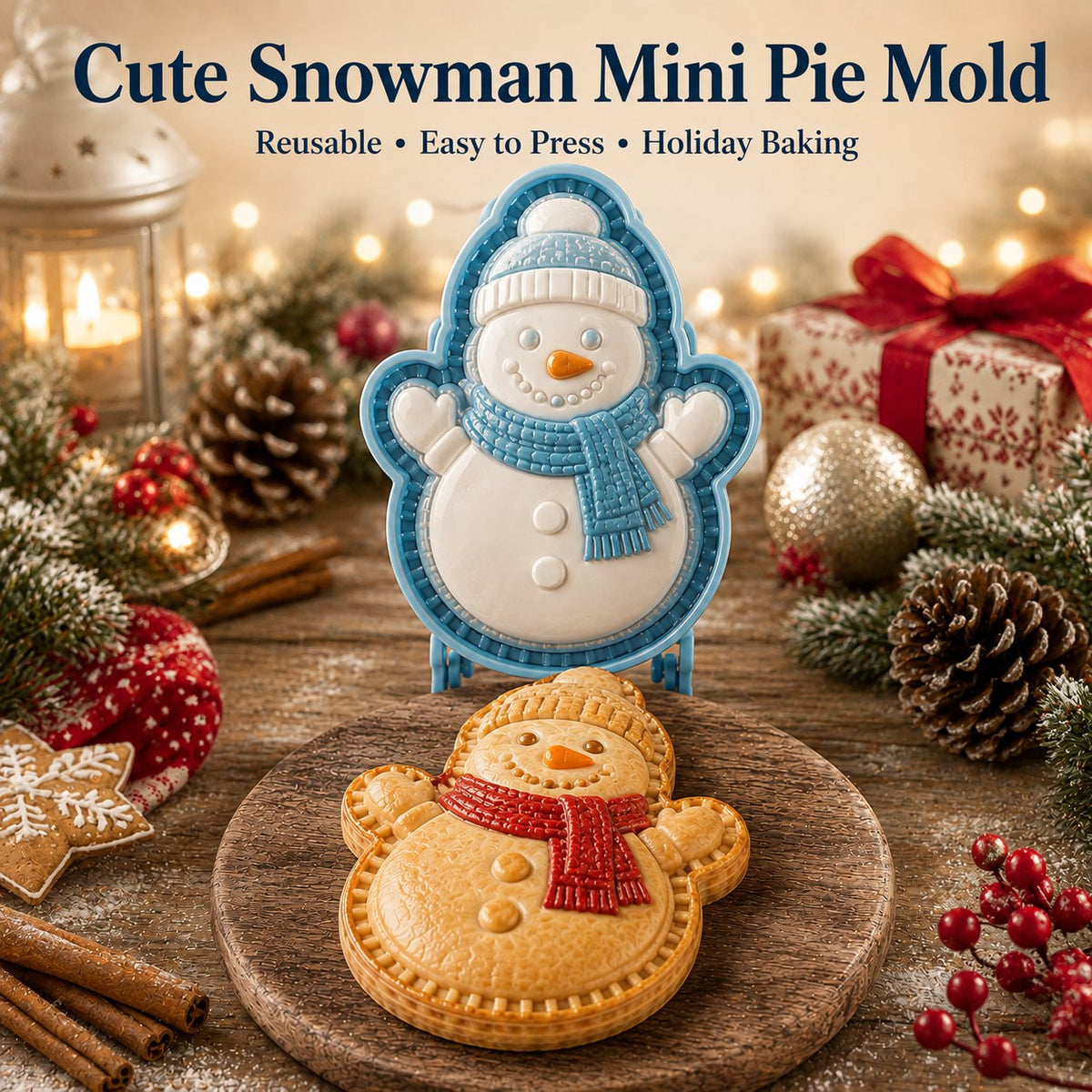Christmas Mini Pie Molds — 9 Festive Designs - Approx. 2.36 × 2.36 inches (6 × 6 cm)