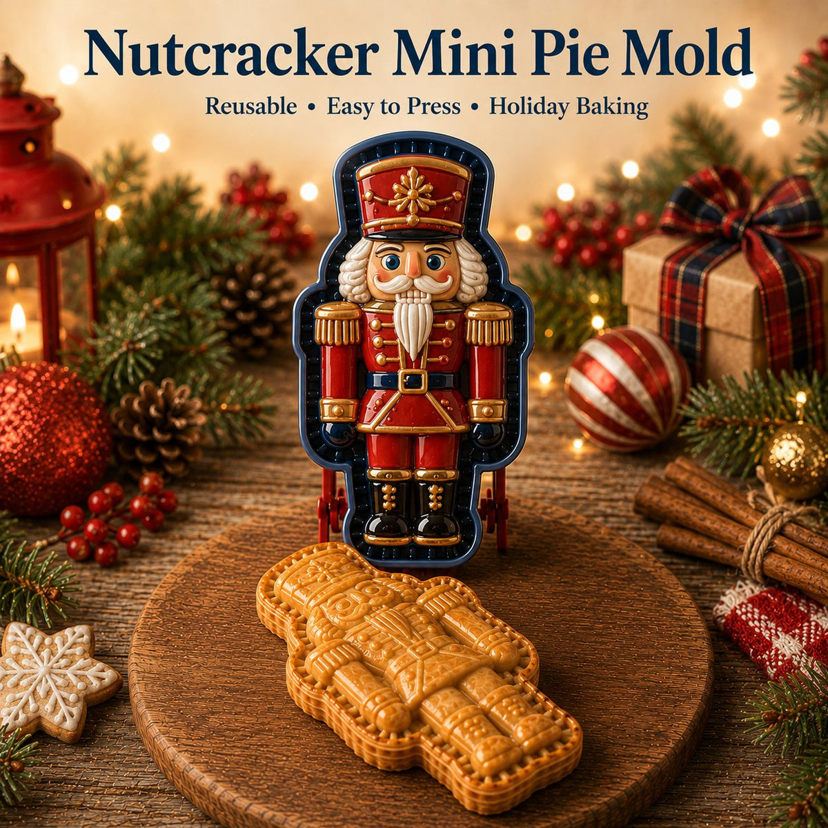 Christmas Mini Pie Molds — 9 Festive Designs - Approx. 2.36 × 2.36 inches (6 × 6 cm)